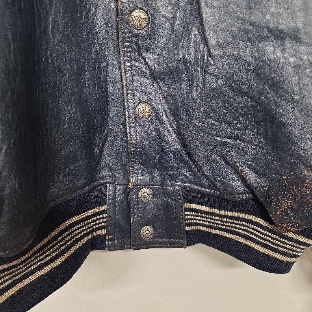 超貴重！NO FEAR ノーフィア　オールレザー　ビッグロゴ　スタジャン　M