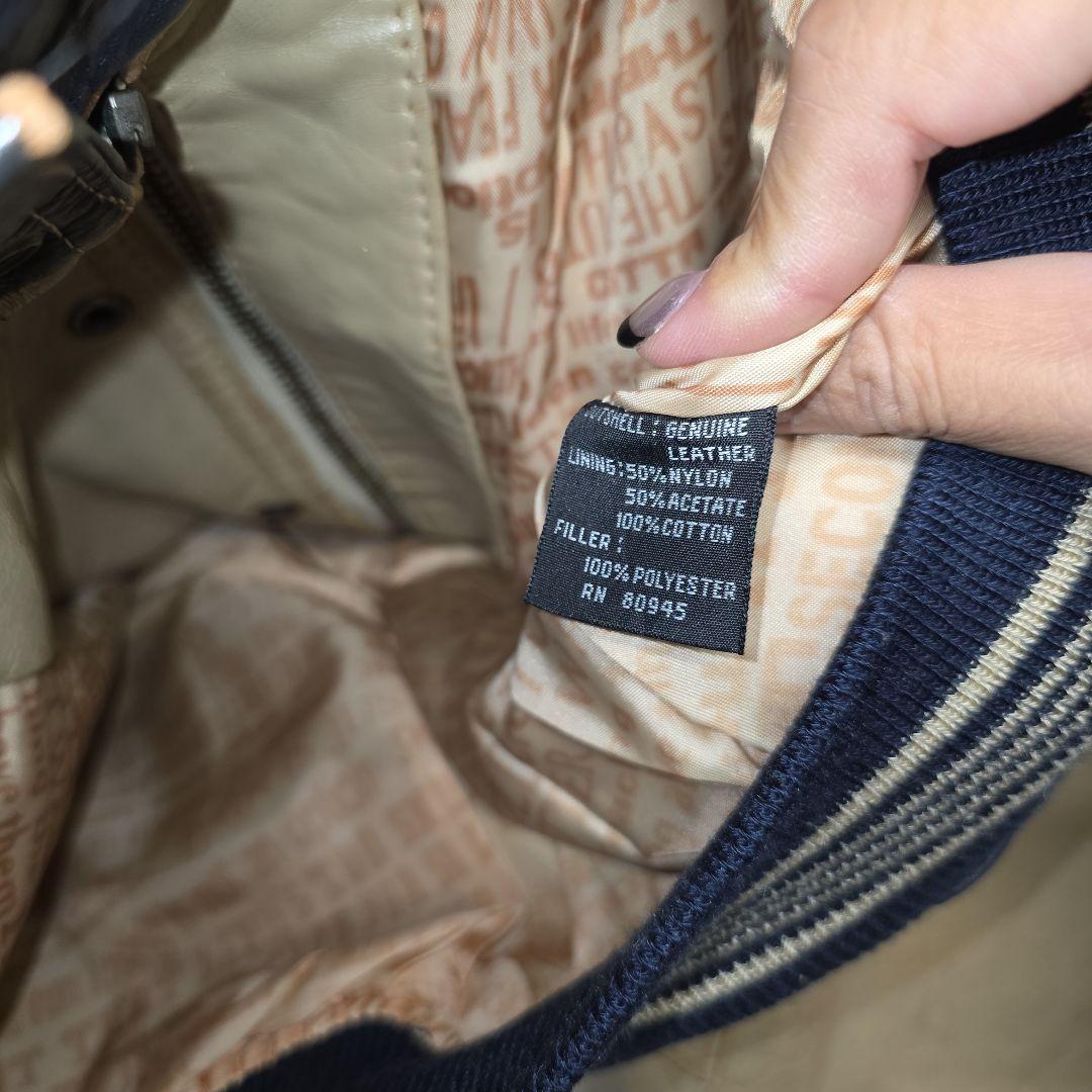 超貴重！NO FEAR ノーフィア　オールレザー　ビッグロゴ　スタジャン　M