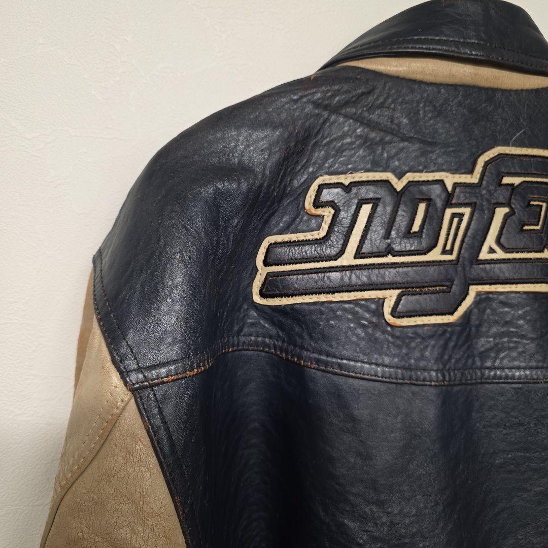 超貴重！NO FEAR ノーフィア　オールレザー　ビッグロゴ　スタジャン　M