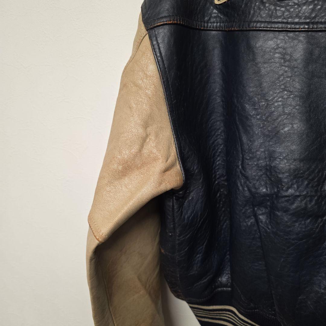 超貴重！NO FEAR ノーフィア　オールレザー　ビッグロゴ　スタジャン　M