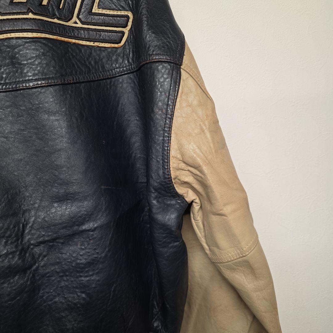 超貴重！NO FEAR ノーフィア　オールレザー　ビッグロゴ　スタジャン　M