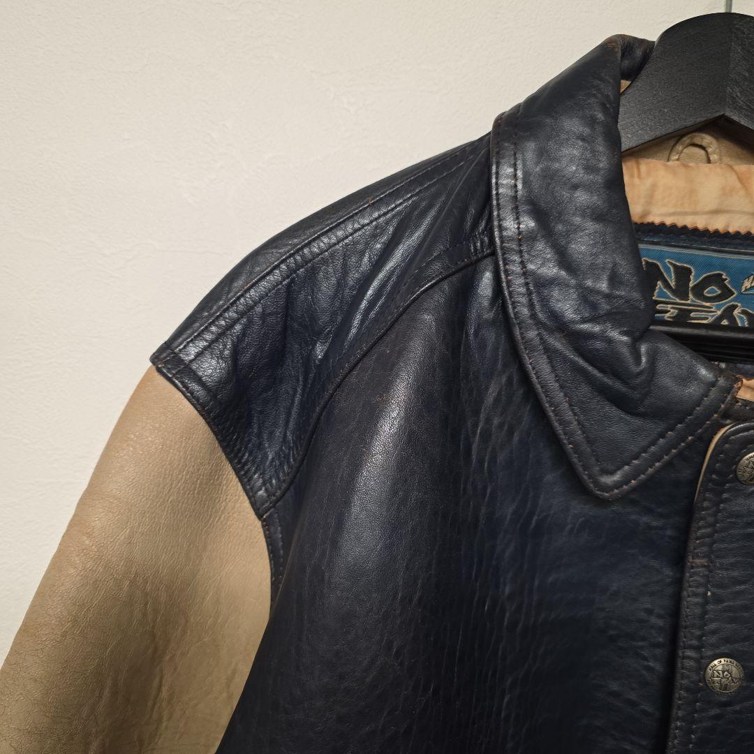 超貴重！NO FEAR ノーフィア　オールレザー　ビッグロゴ　スタジャン　M