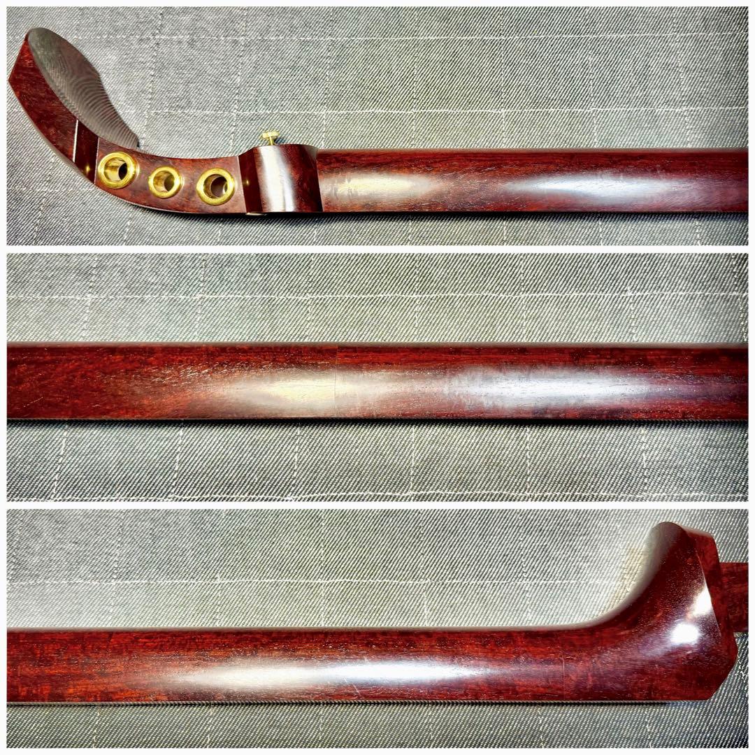 【新春丙午】極上 津軽三味線 金細 綾杉胴 超重量 虎縮杢 超美品 糸巻 太棹