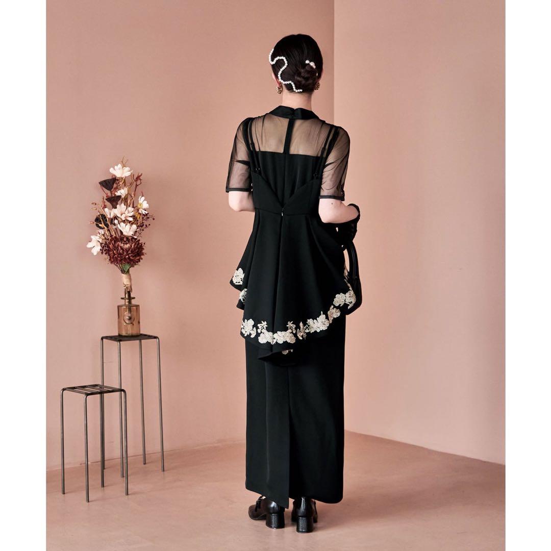 ＊美品＊etoll. 刺繍ペプラムビスチェ＆Iラインドレスセットアップ