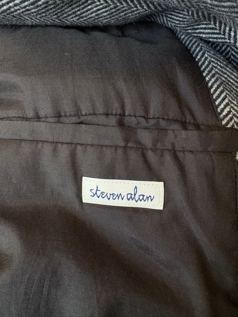 Steven Alanラムズウール ヘリンボーン オーバー バルマカーン コート