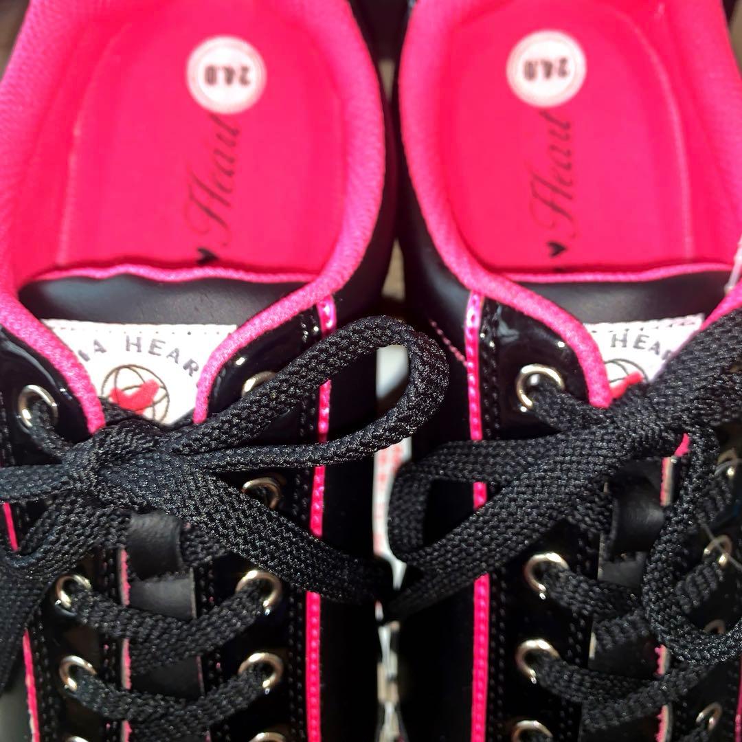 ☆新品未使用品☆VIVA HEART ゴルフシューズ 24cm ブラック/ピンク