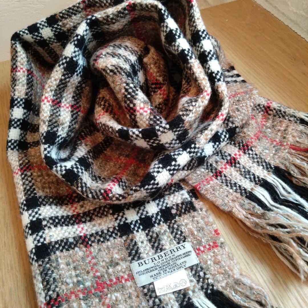 未使用 BURBERRY バーバリーロンドン ノバチェック メリンジ マフラー