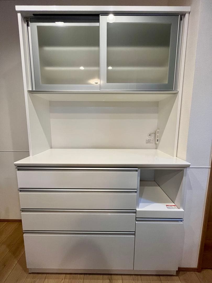 ★こばし★【送料込】ニトリ 食器棚 幅120 ホワイト　※下部のみ