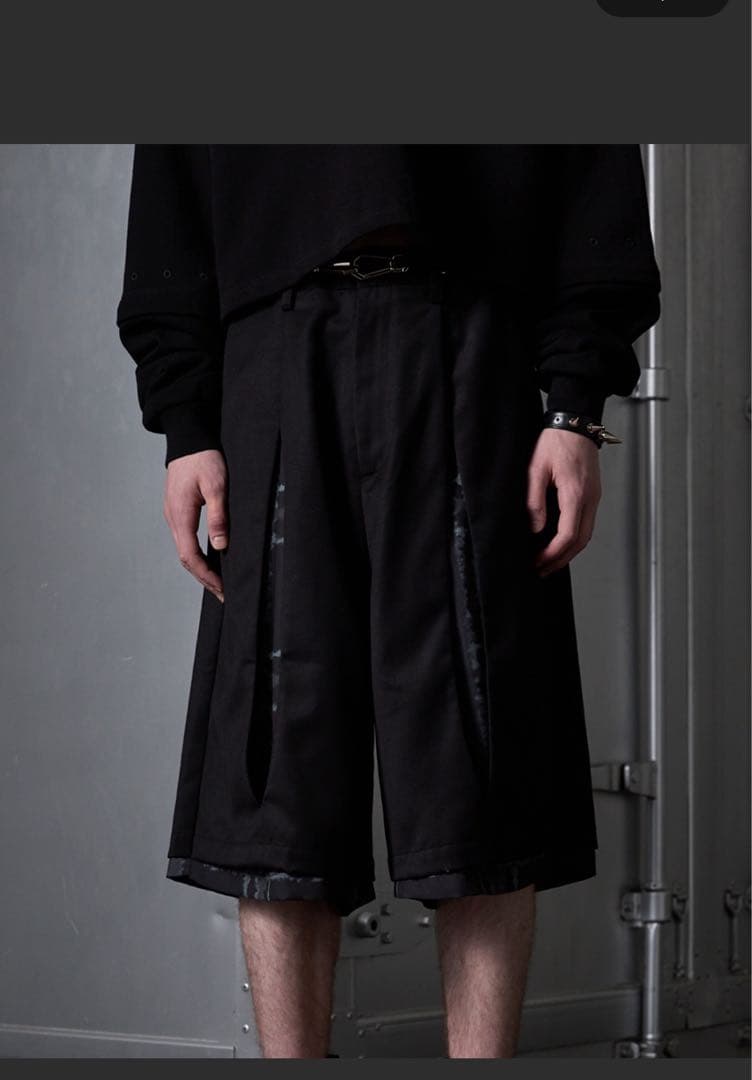 GRANCY レイヤードデザインハーフスラックス