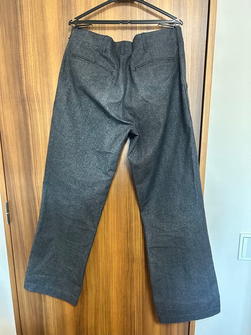 cushman ブラックシャンブレー　トラウザーズ　34インチ　チノパンツ