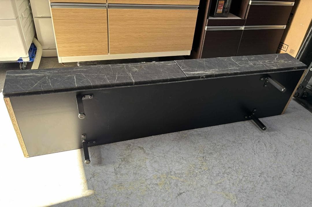 はしりん LOWYA 国産 大理石柄 ローボード 幅180 棚 おしゃれ