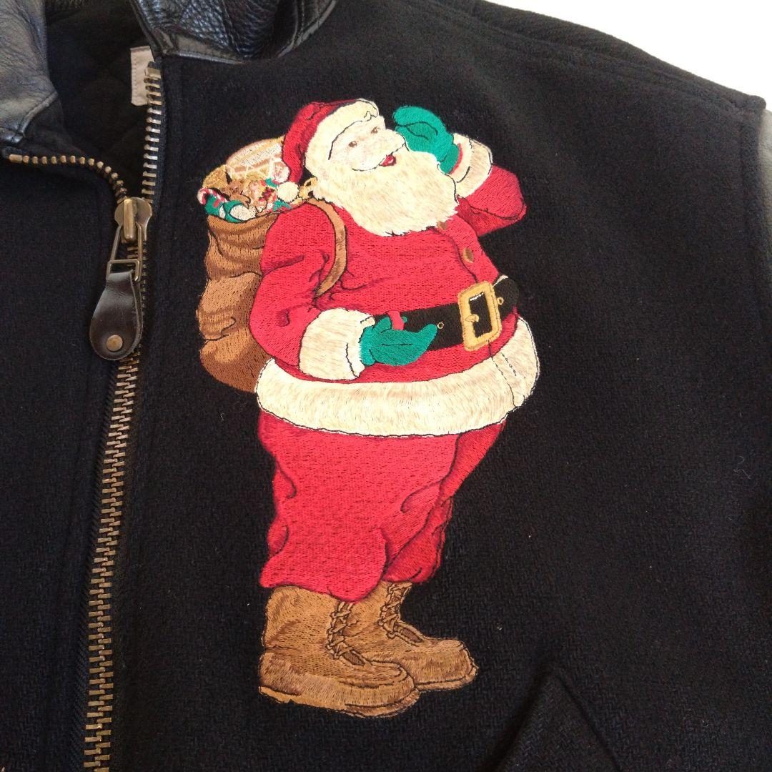 POWDERスタジャンレザーヴィンテージサンタクロース熊ピンクハウスクリスマス