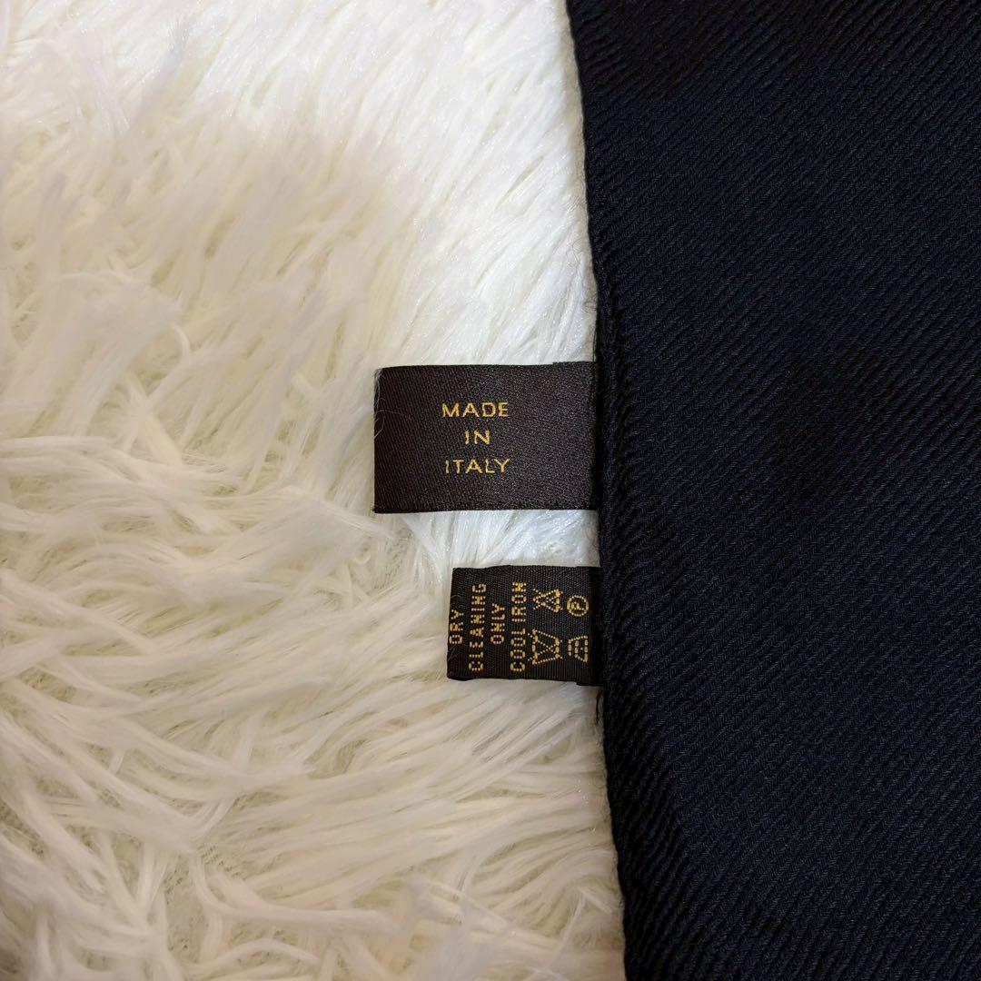 美品 ロロピアーナ カシミヤ シルク マフラー ブラック イタリア製 高級素材