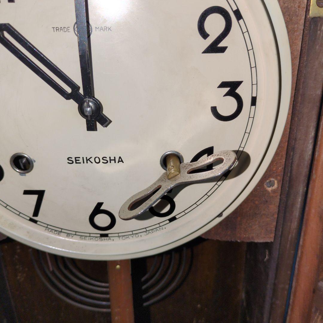 SEIKOSHA 柱時計　愛知時計セットレトロ　ボンボン時計　ゼンマイ式