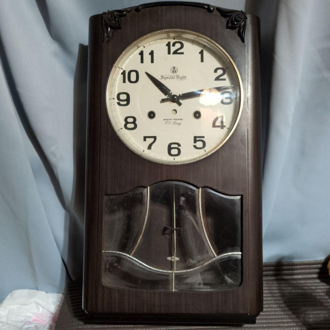 SEIKOSHA 柱時計　愛知時計セットレトロ　ボンボン時計　ゼンマイ式