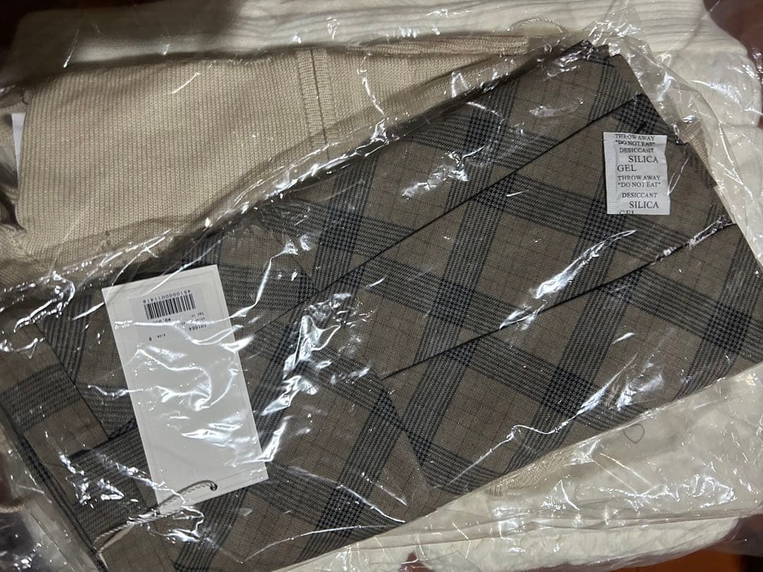 即日発送S Coco check mini pleats skirt ベージュ