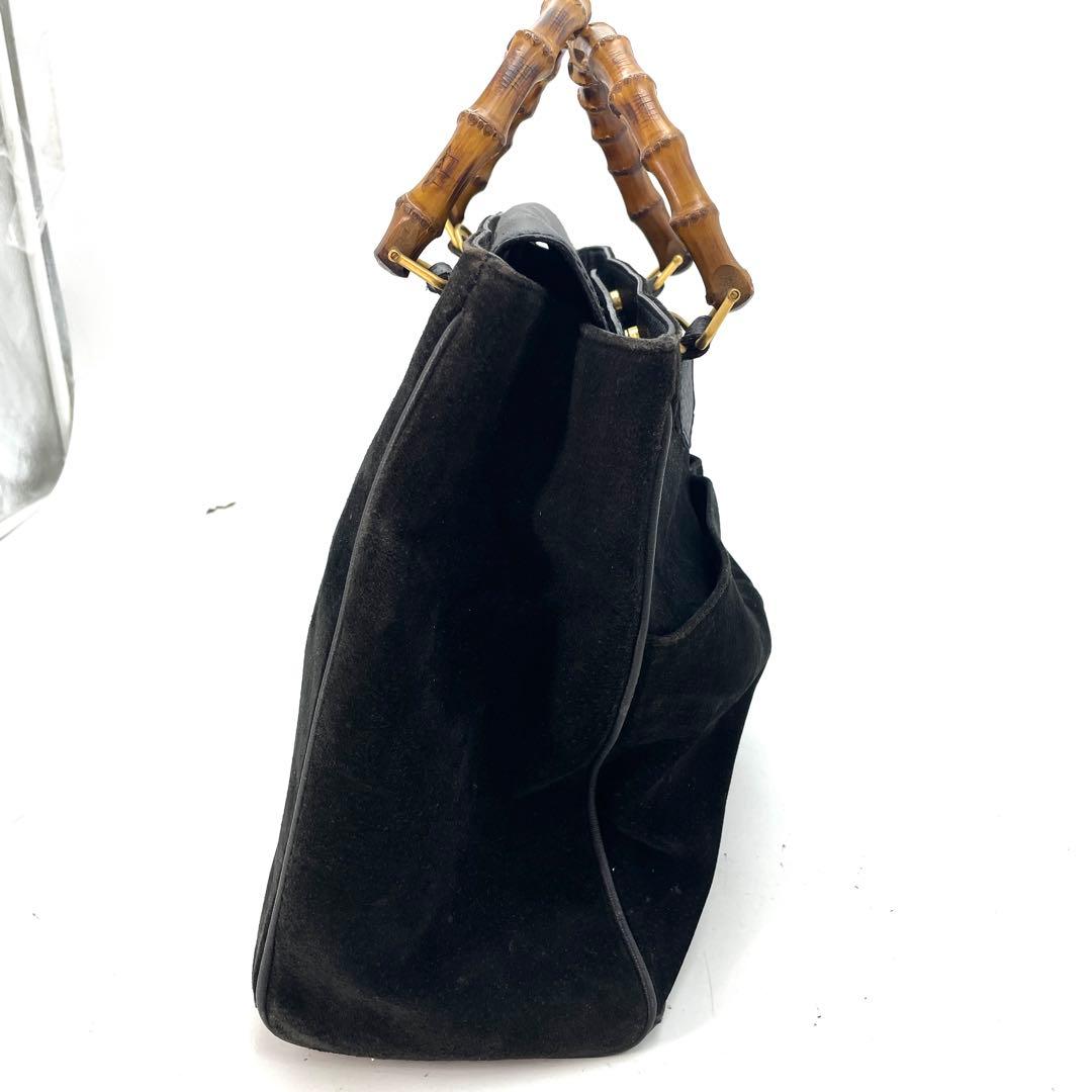 グッチ ハンドバッグ バンブー スエード ビジネス 黒 FM646