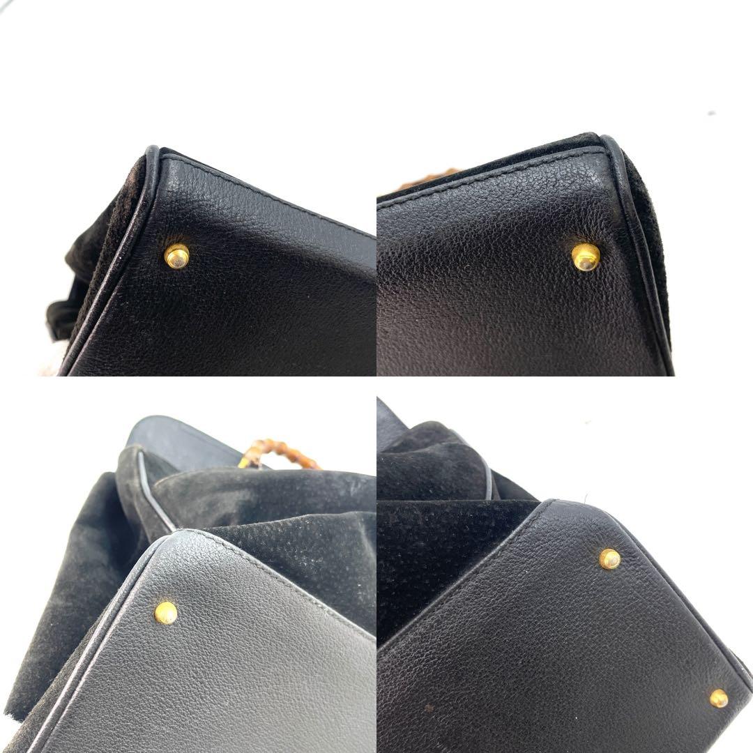 グッチ ハンドバッグ バンブー スエード ビジネス 黒 FM646