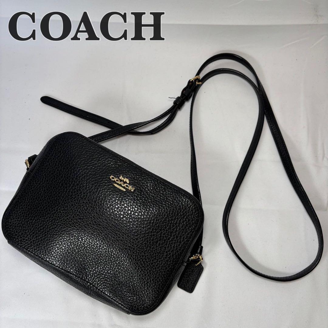 美品 COACH コーチ ショルダーバッグ 斜め掛け カメラバッグ ブラック