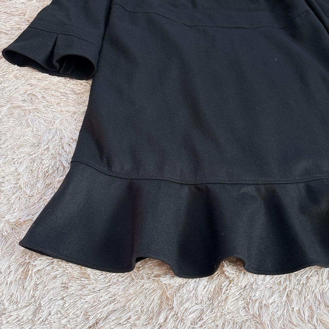 極美品✨トゥービーシック 大きめサイズ フリル ウール ワンピース 黒 46