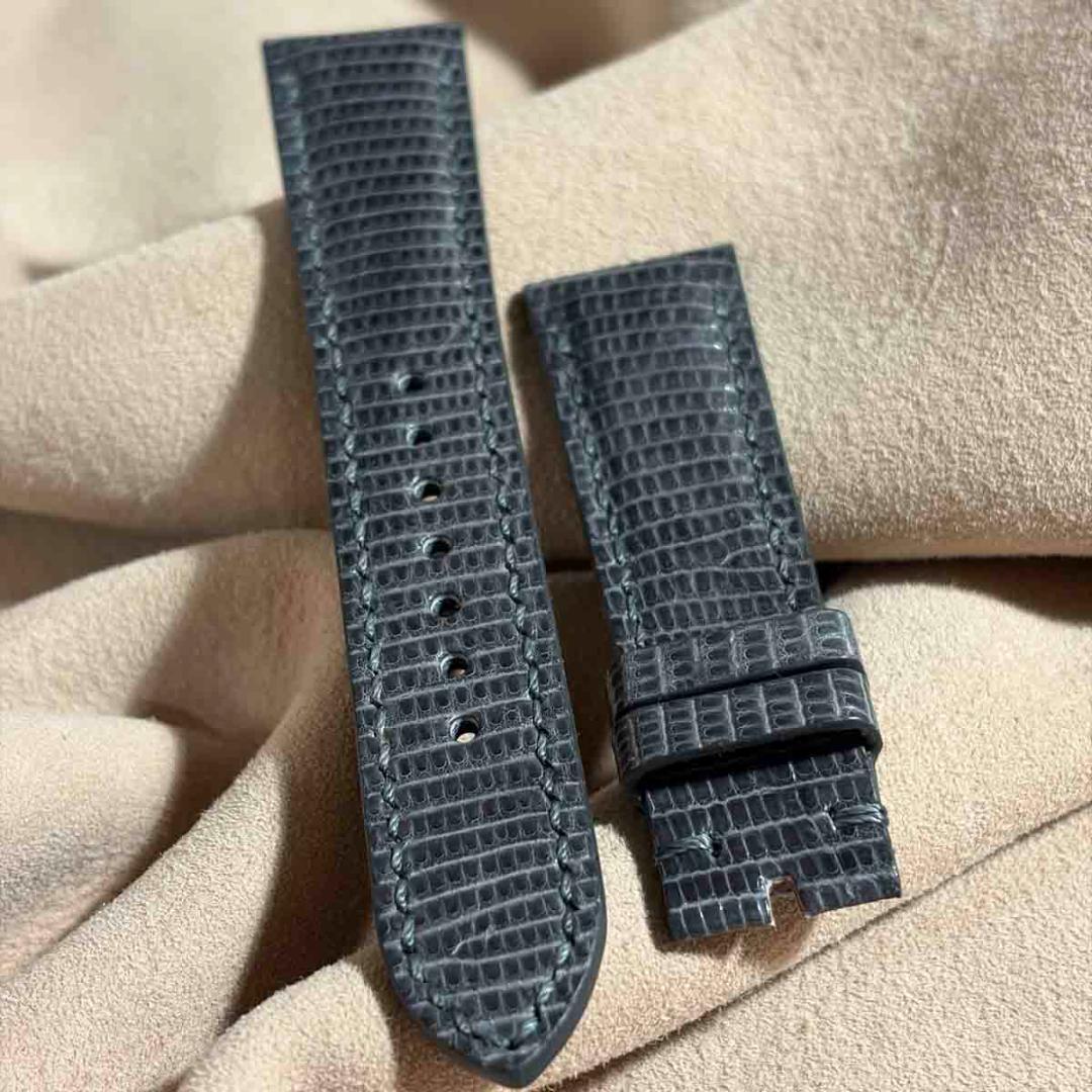 liz-356 クイックリリース込みリザード ベルト グレー ラグ幅21 mm