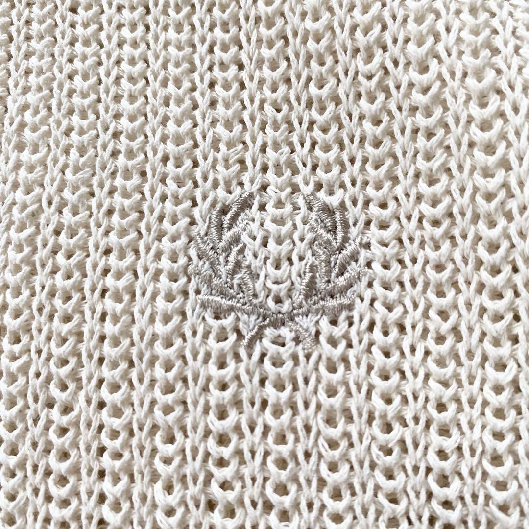 【美品】フレッドペリー リネンライク ニットポロシャツ グレー L 完売モデル