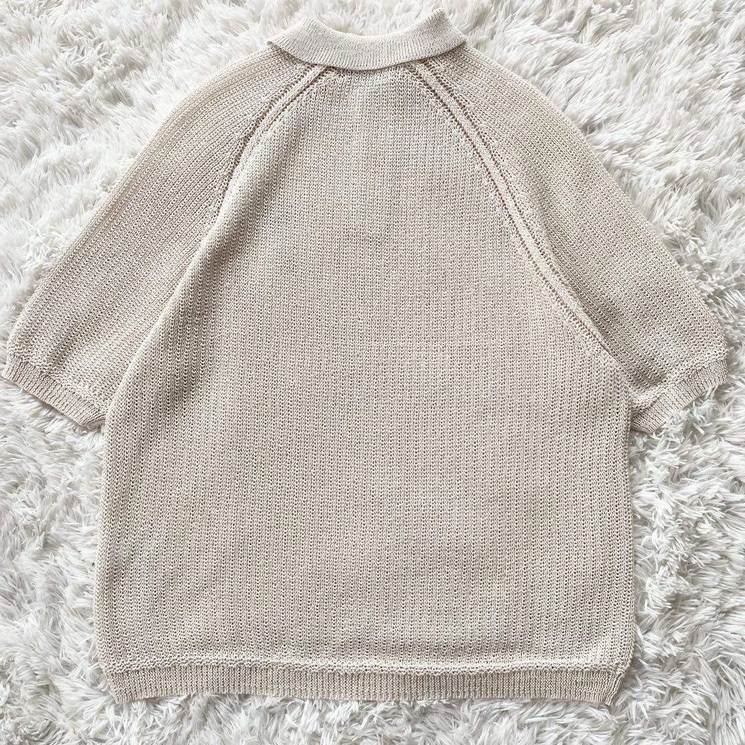 【美品】フレッドペリー リネンライク ニットポロシャツ グレー L 完売モデル