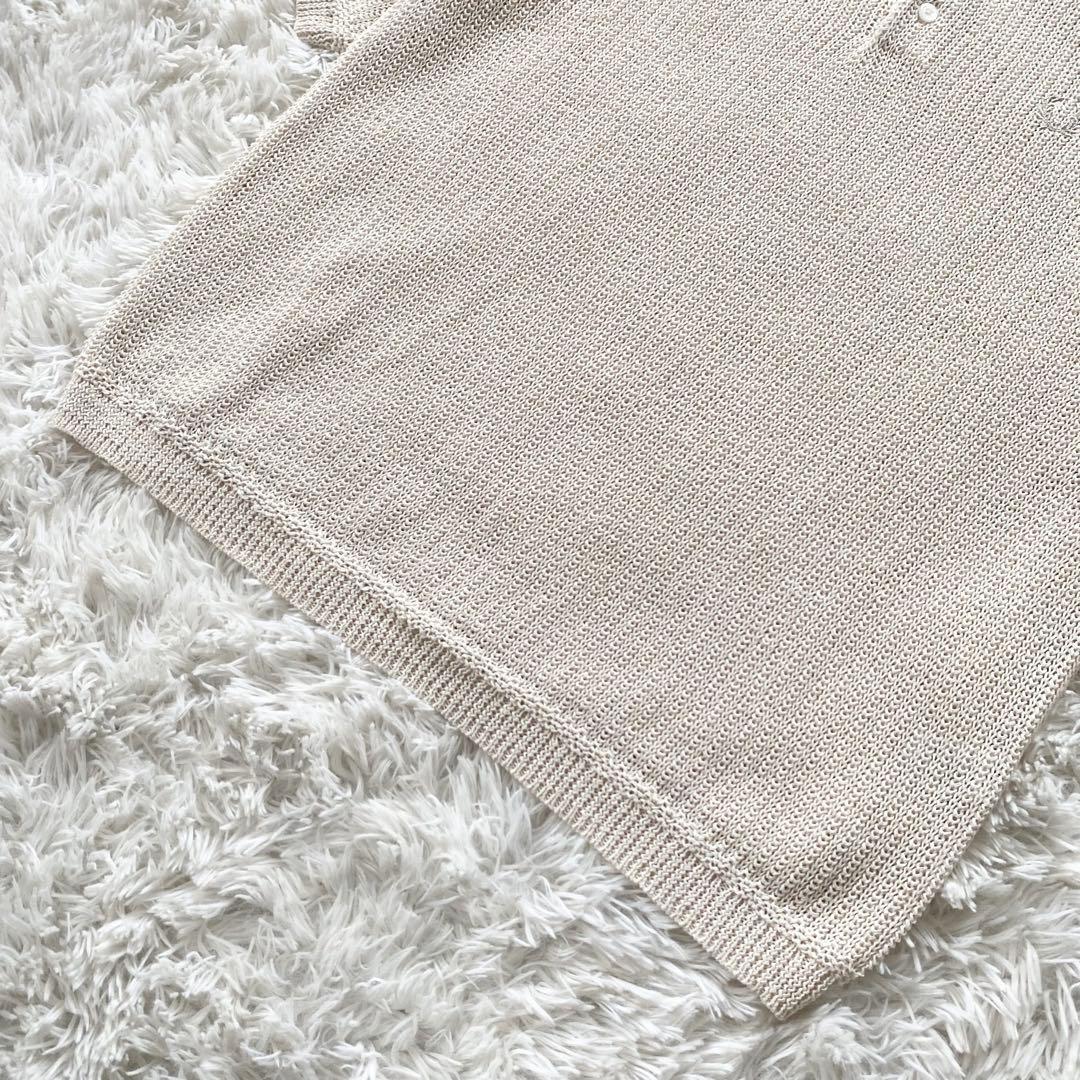 【美品】フレッドペリー リネンライク ニットポロシャツ グレー L 完売モデル