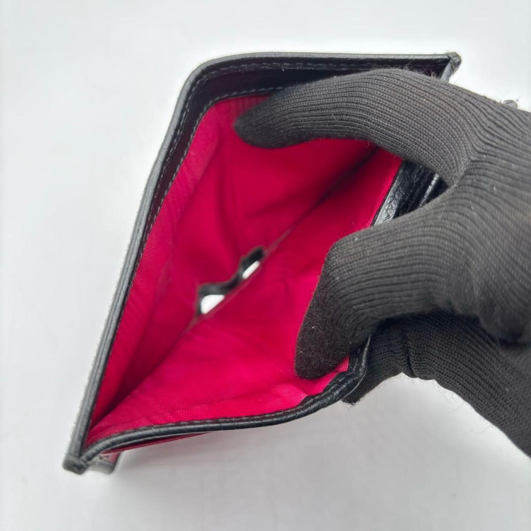 希少 完売品 日本限定 新品同様 箱袋付 グッチ ダブルG 二つ折り財布 黒 赤