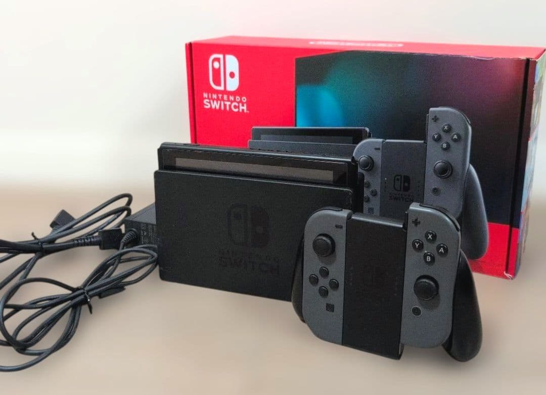 【バッテリー強化版】Nintendo Switch 本体 グレー 動作品　箱付き