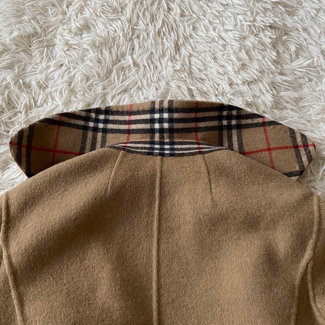 【美品✨】バーバリーロンドン カシミヤ混 ベルテッドコート ノバチェック 38