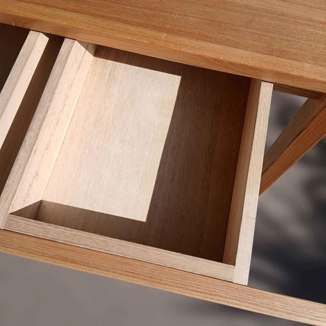 木製シンプルデスク 引き出し付き