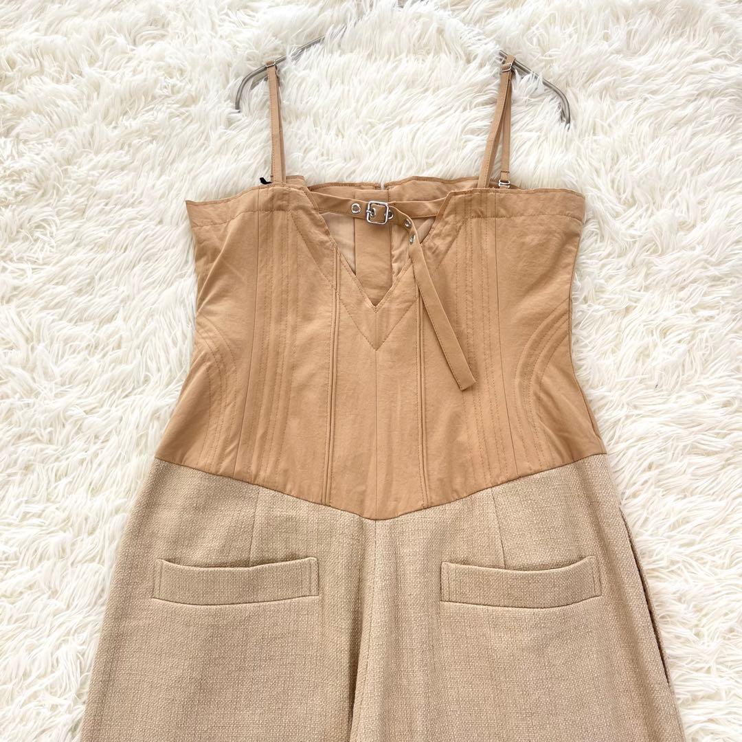 新品✨ プランクプロジェクト リネン混 コンビネーションベアトップロンパース 麻