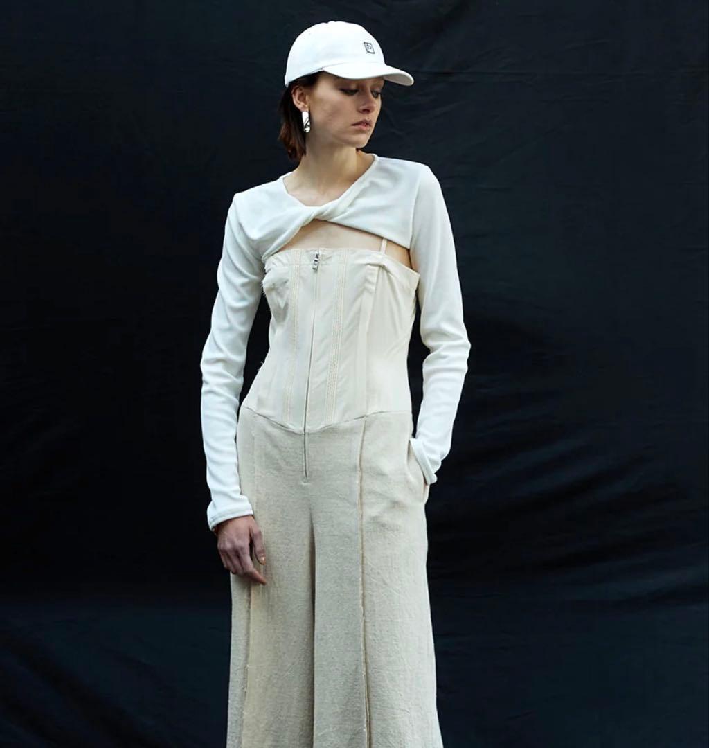 新品✨ プランクプロジェクト リネン混 コンビネーションベアトップロンパース 麻