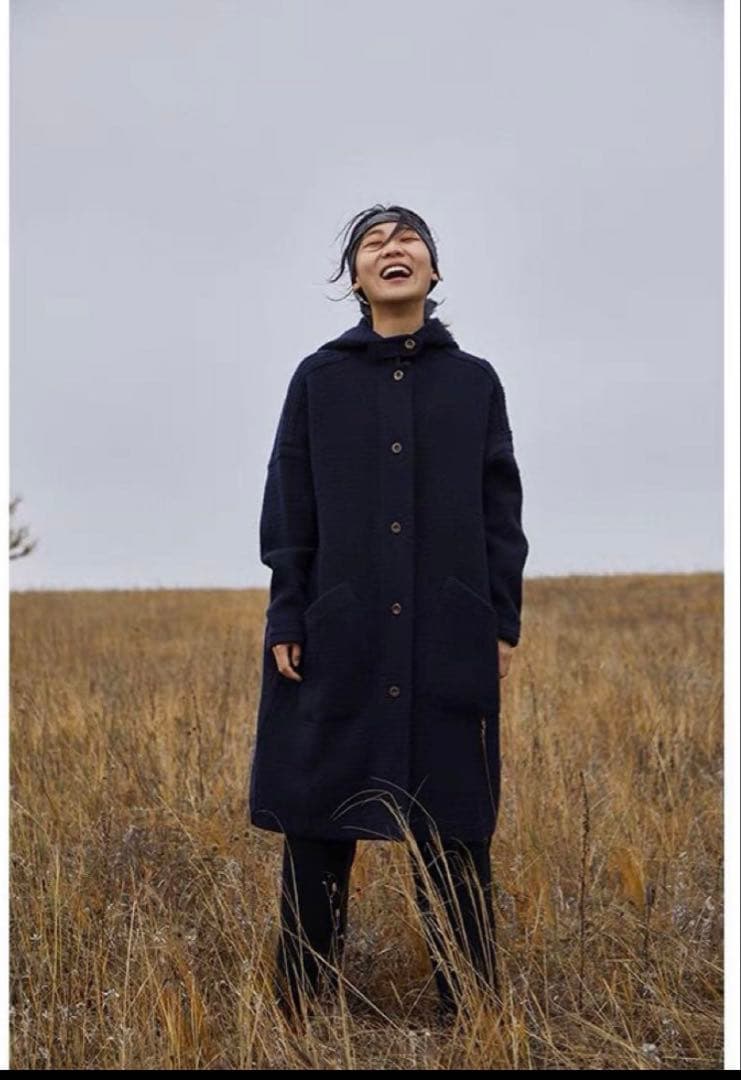 45Rムートン裏毛のフードコート