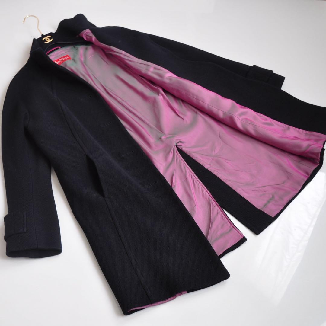 MaxMara STUDIO ♡ スタンドカラーコート 黒
