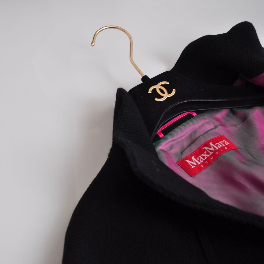 MaxMara STUDIO ♡ スタンドカラーコート 黒