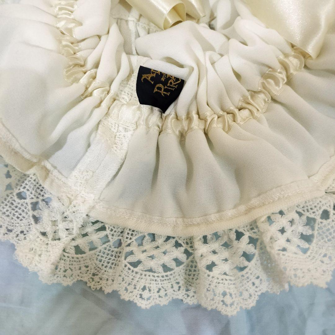 レースフリル メイドキャップ アイボリー