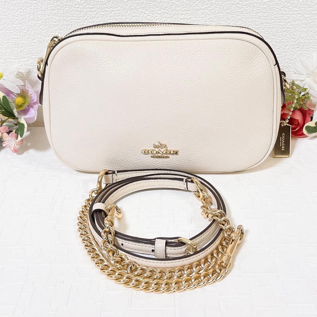 【美品】COACH ショルダーバッグ 斜め掛け カメラバッグ チェーン チャーム