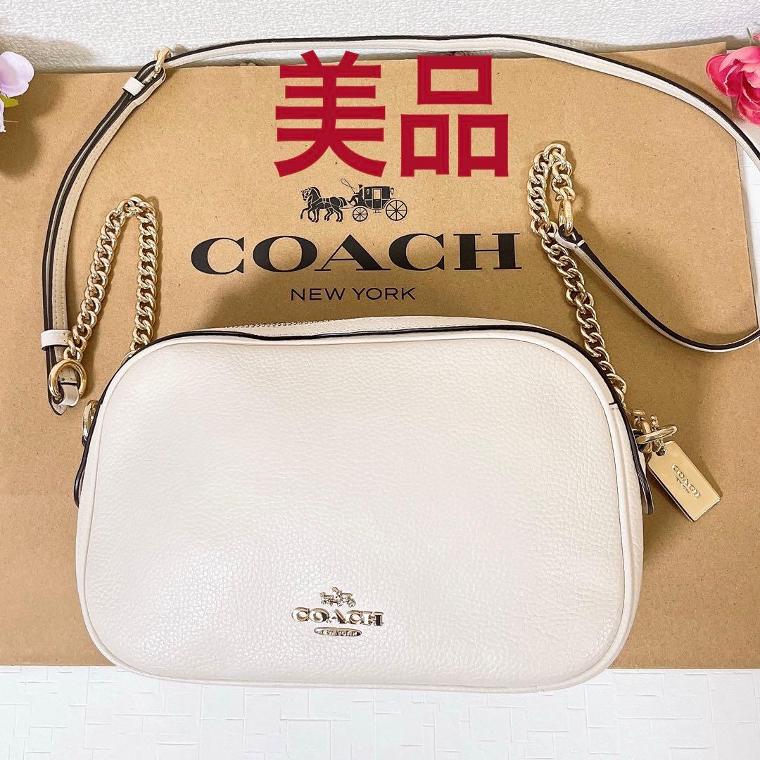 【美品】COACH ショルダーバッグ 斜め掛け カメラバッグ チェーン チャーム