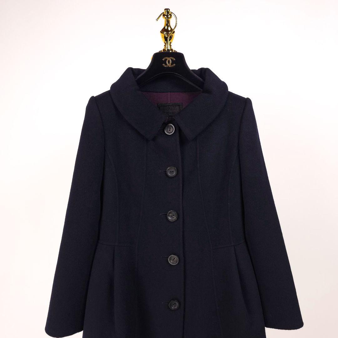 百*合様 【新品同様】フォクシー カシミヤ100％ ダブルフェイス コート ネイ