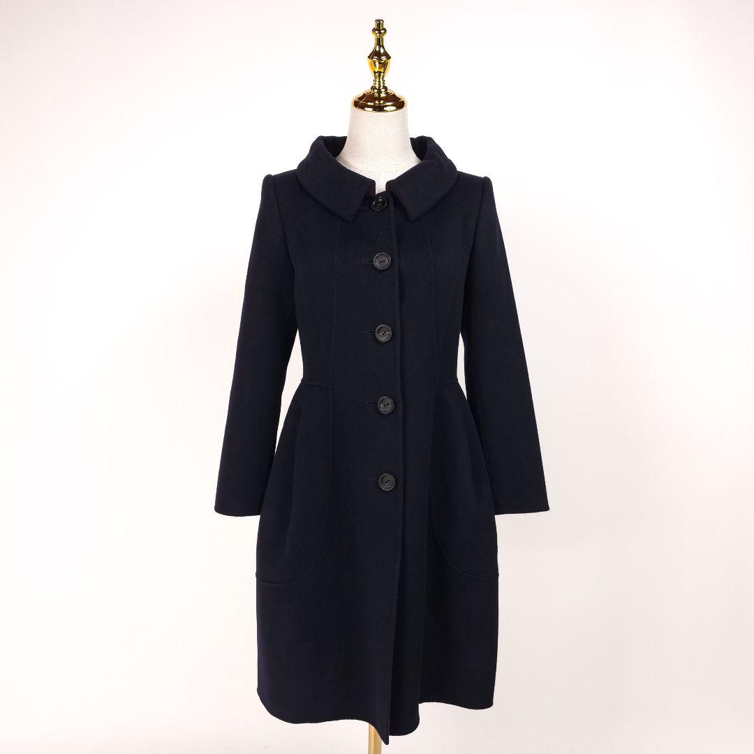 百*合様 【新品同様】フォクシー カシミヤ100％ ダブルフェイス コート ネイ