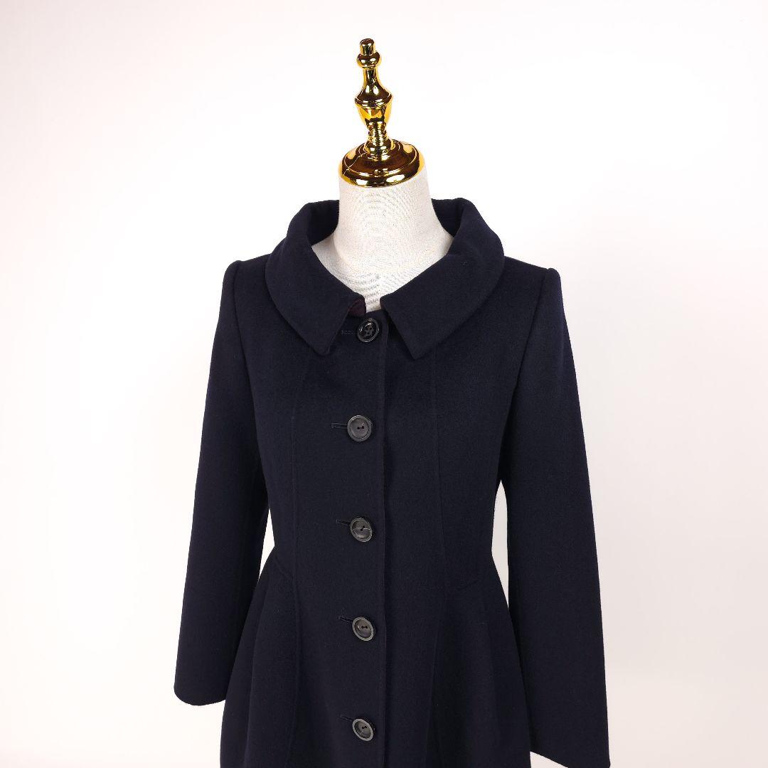 百*合様 【新品同様】フォクシー カシミヤ100％ ダブルフェイス コート ネイ