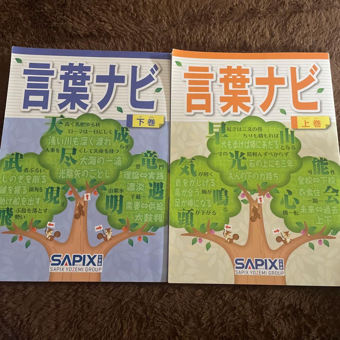 【美品】書き込みなし★言葉ナビ　上巻・下巻セット　SAPIX