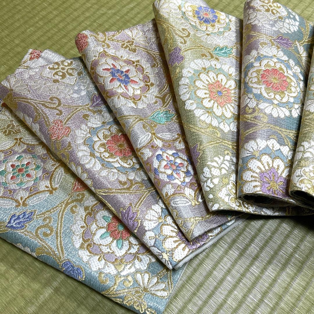 正絹　袋帯　【花紋　唐草】