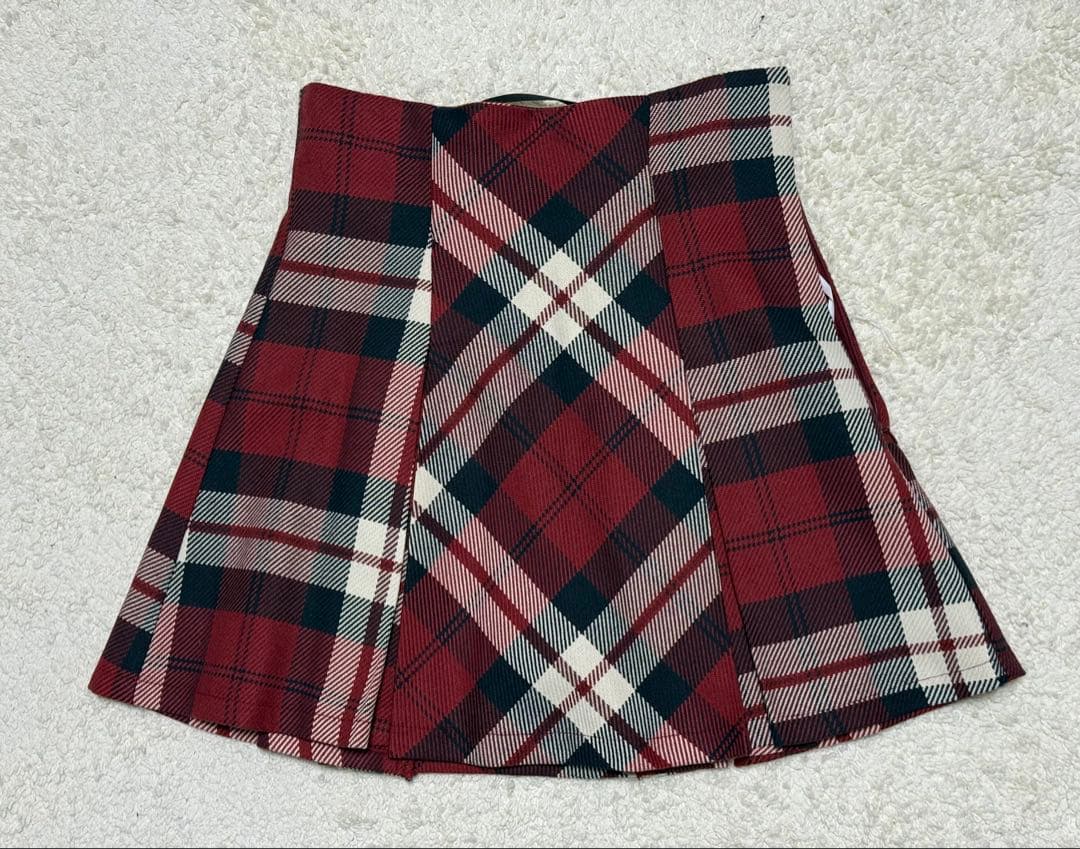 ミシェルマカロン♡フレアチェックスカート レッド