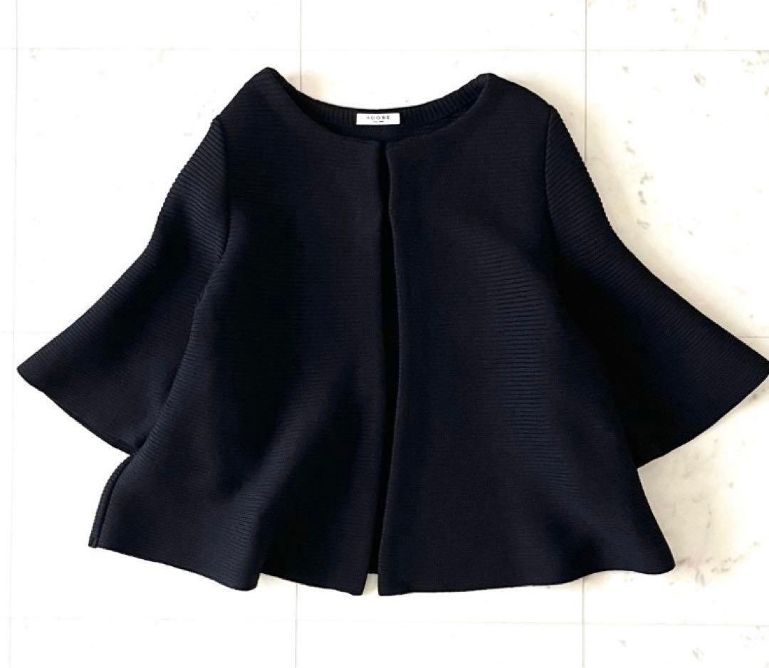 ADORE 黒 ノーカラージャケット