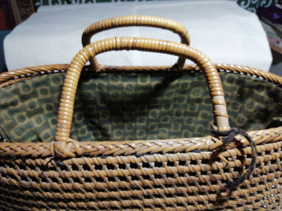 ♪昔の竹編み手提げバック