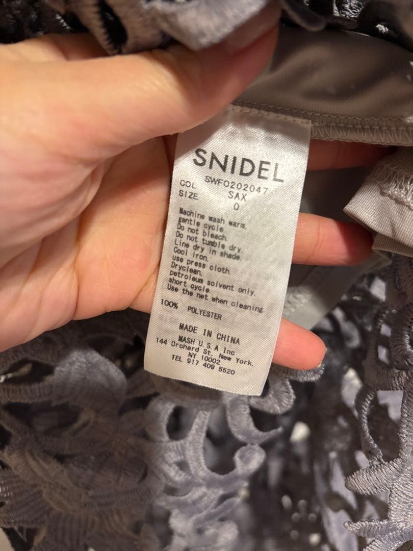 スナイデル SNIDEL カラーブロッキングレースワンピース