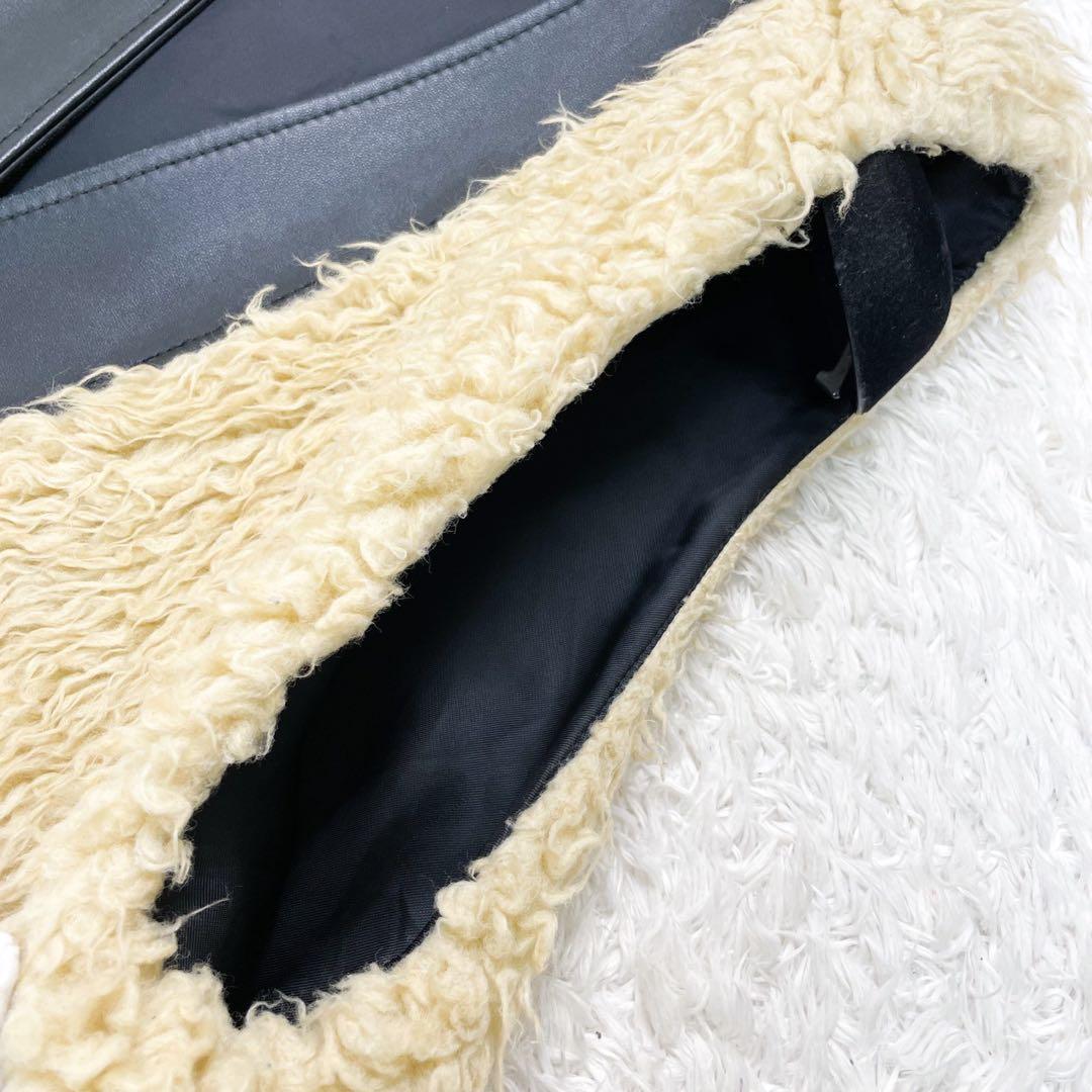 極美品 MM⑥ Maison Margiela シープレザー 切替 ファーコート